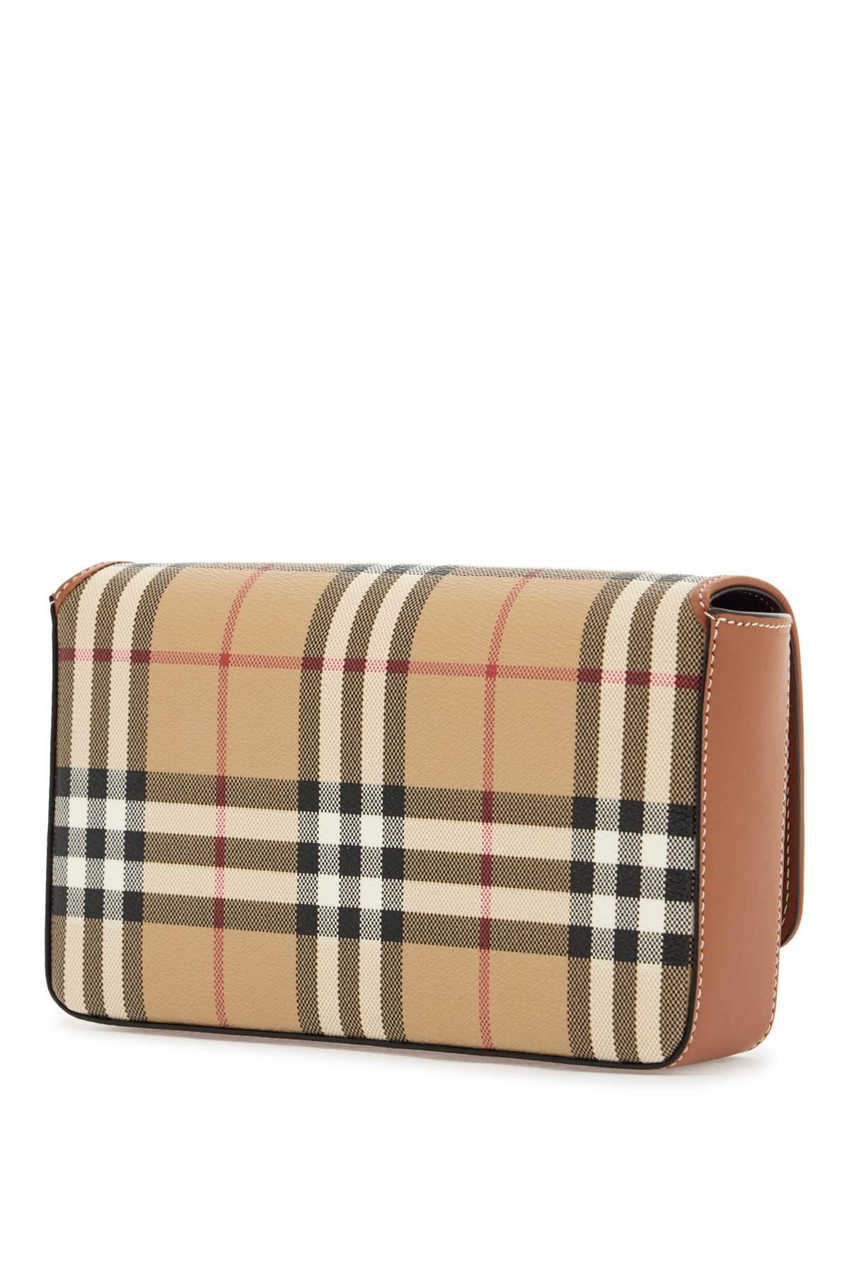 'checkered Shoulder Bag With Strap  - Beige