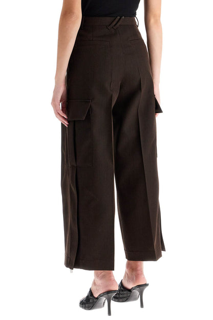 Wool Cargo Pants For Men  - Brown