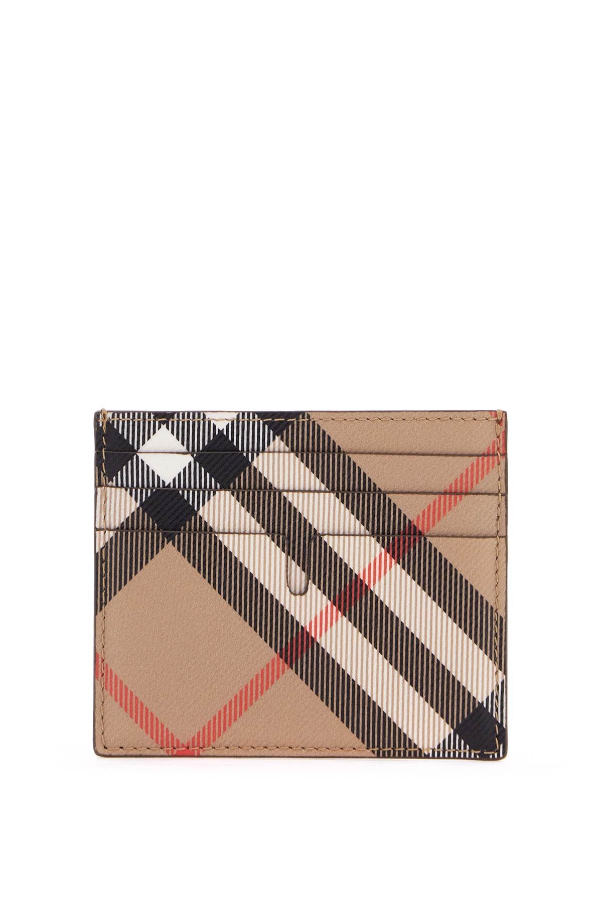 Card Holder Check  - Beige