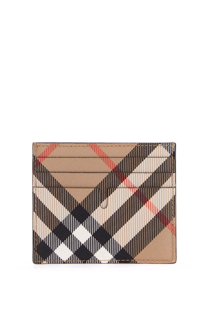 Card Holder Check  - Beige