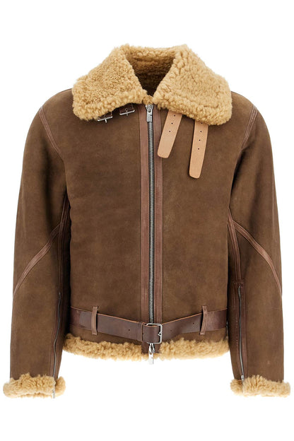 Shearling Aviator Jacket For  - Brown