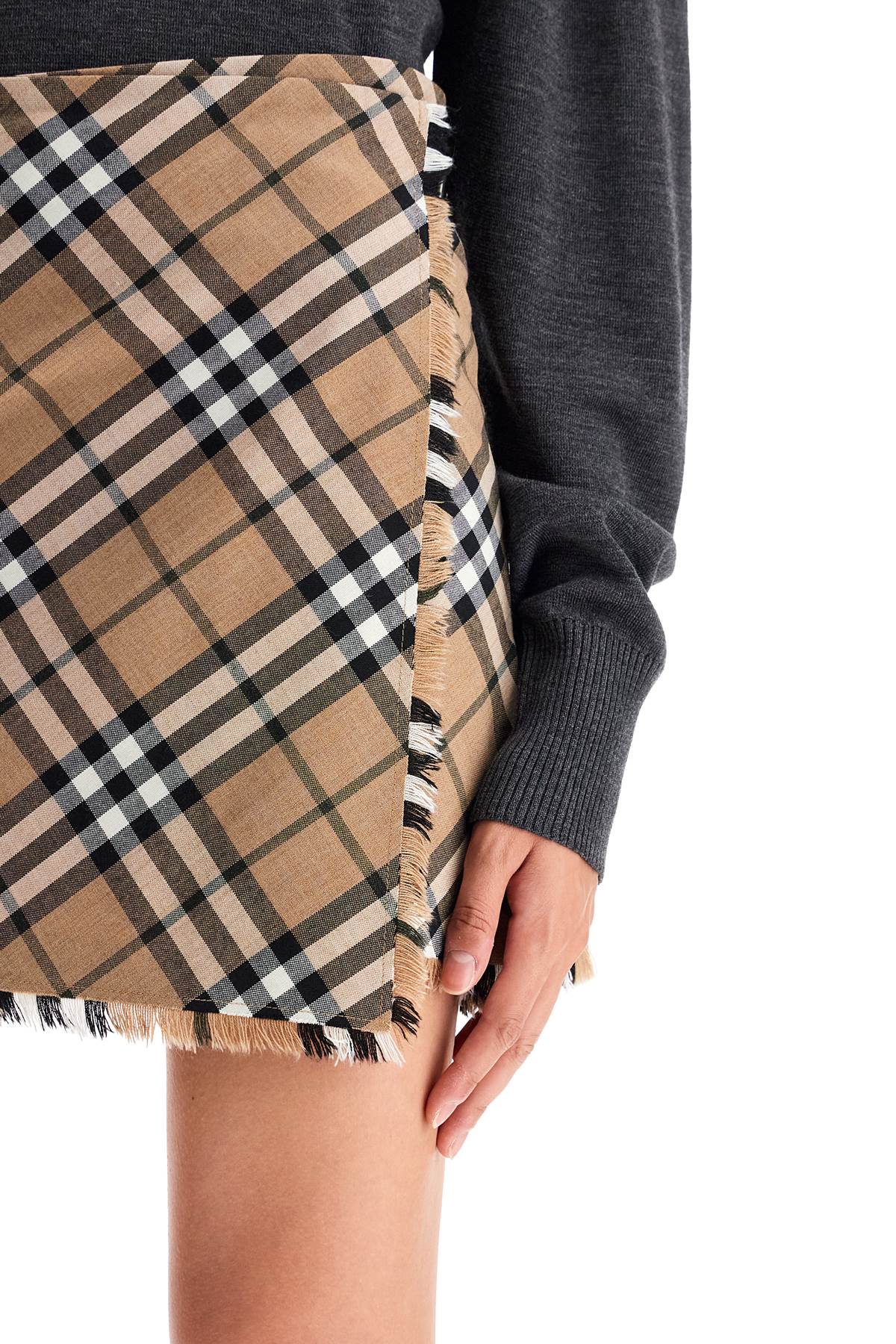 Burberry Check Skirt With  - Beige