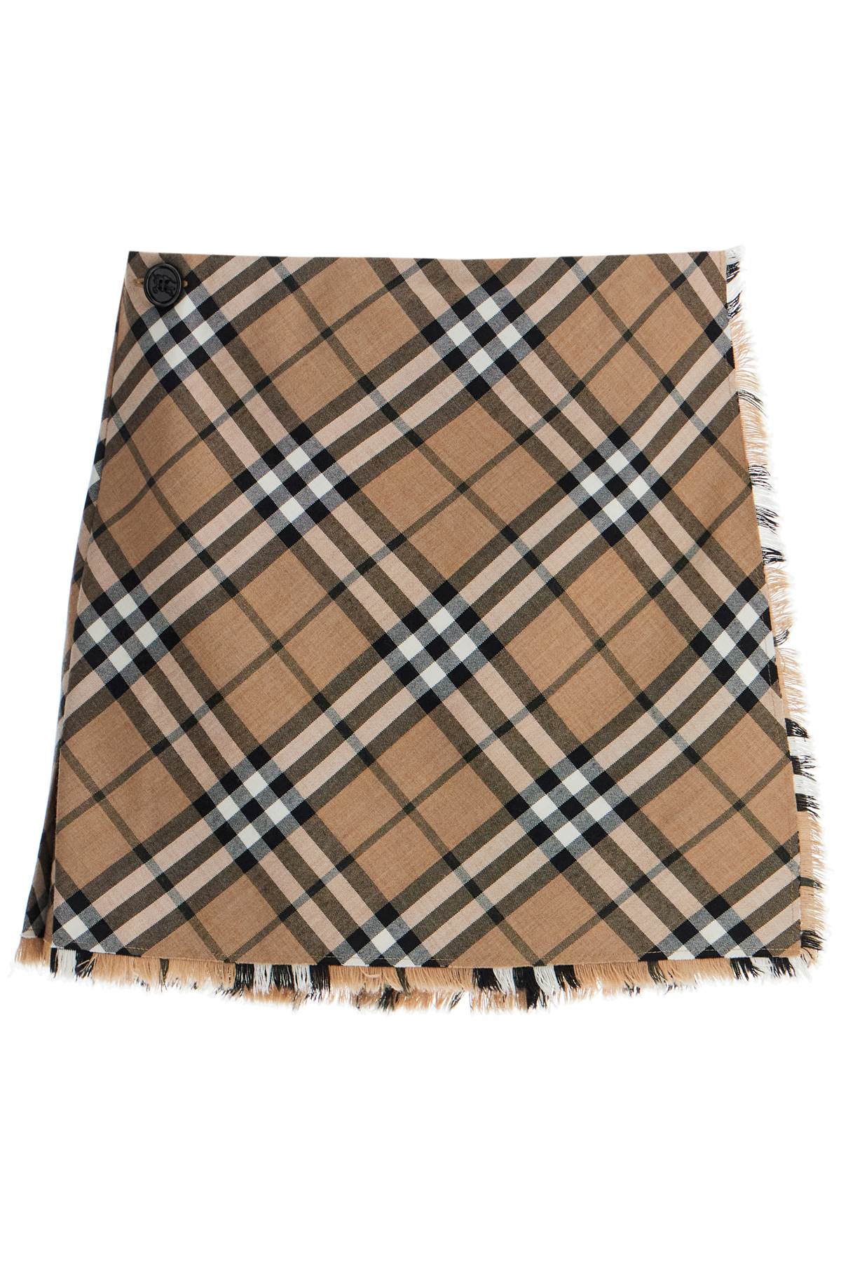 Burberry Check Skirt With  - Beige