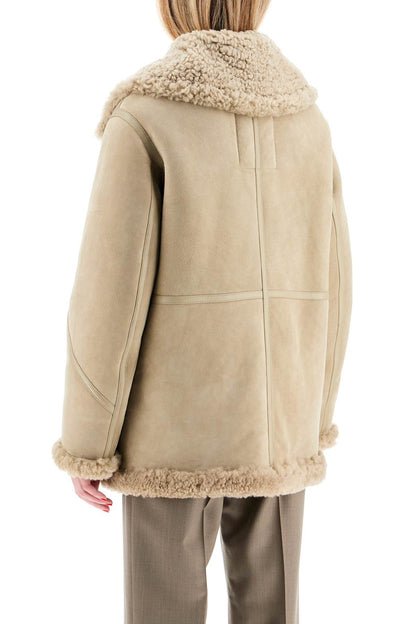 Shearling Aviator Jacket For  - Beige