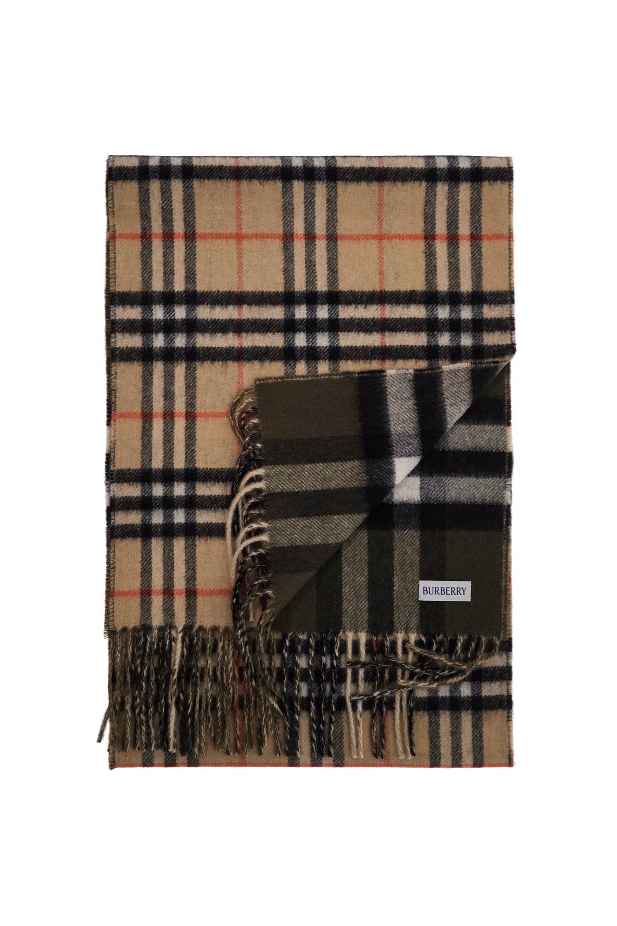 Sand Check Merino Wool Unisex Scarf  - Beige