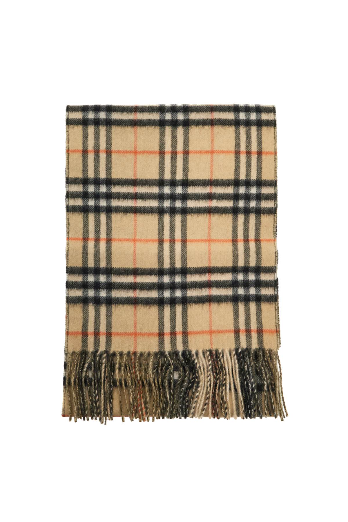 Reversible Check Cashmere Scarf  - Beige