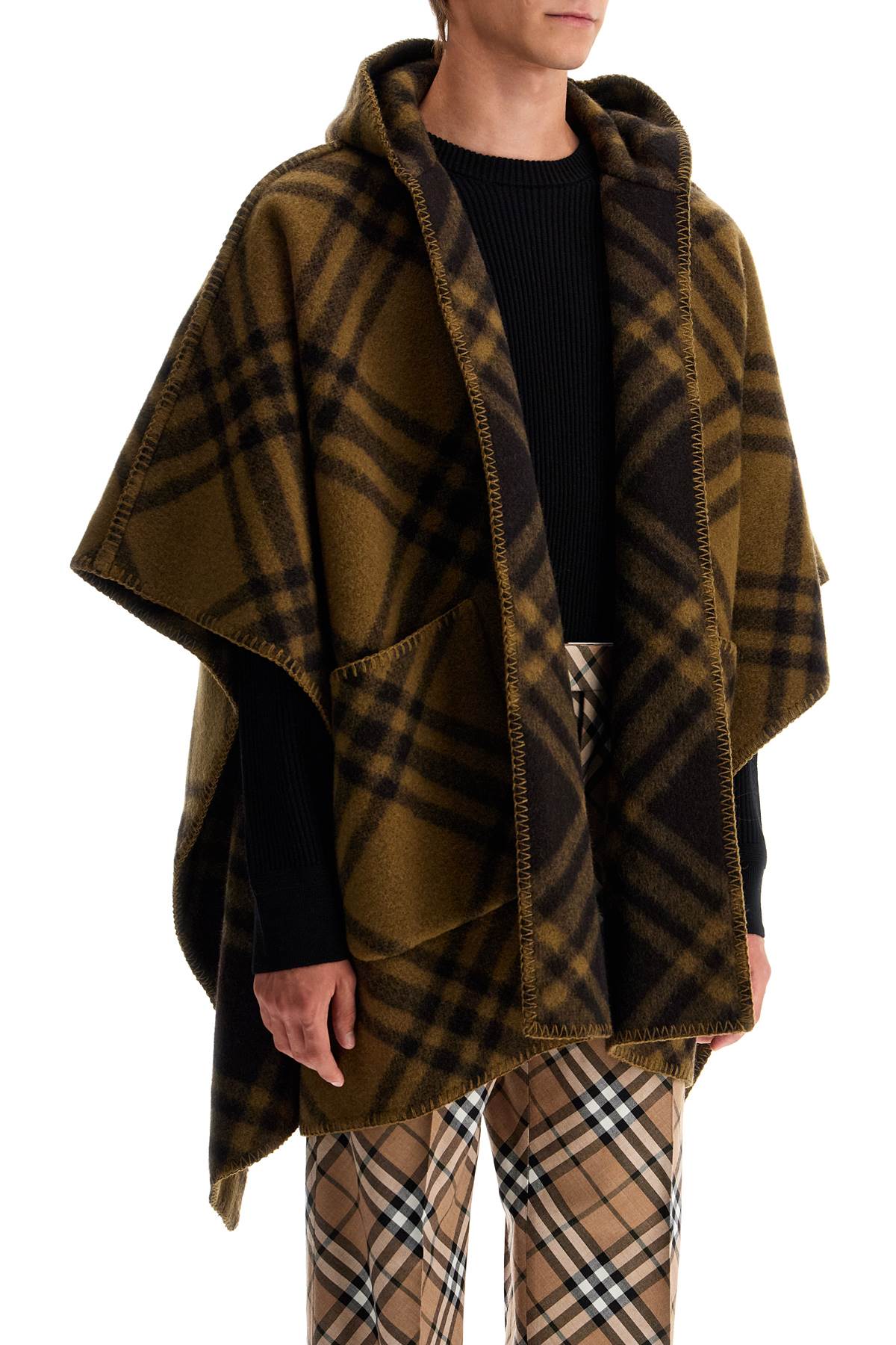 Ered Reversible Wool Cape  - Khaki