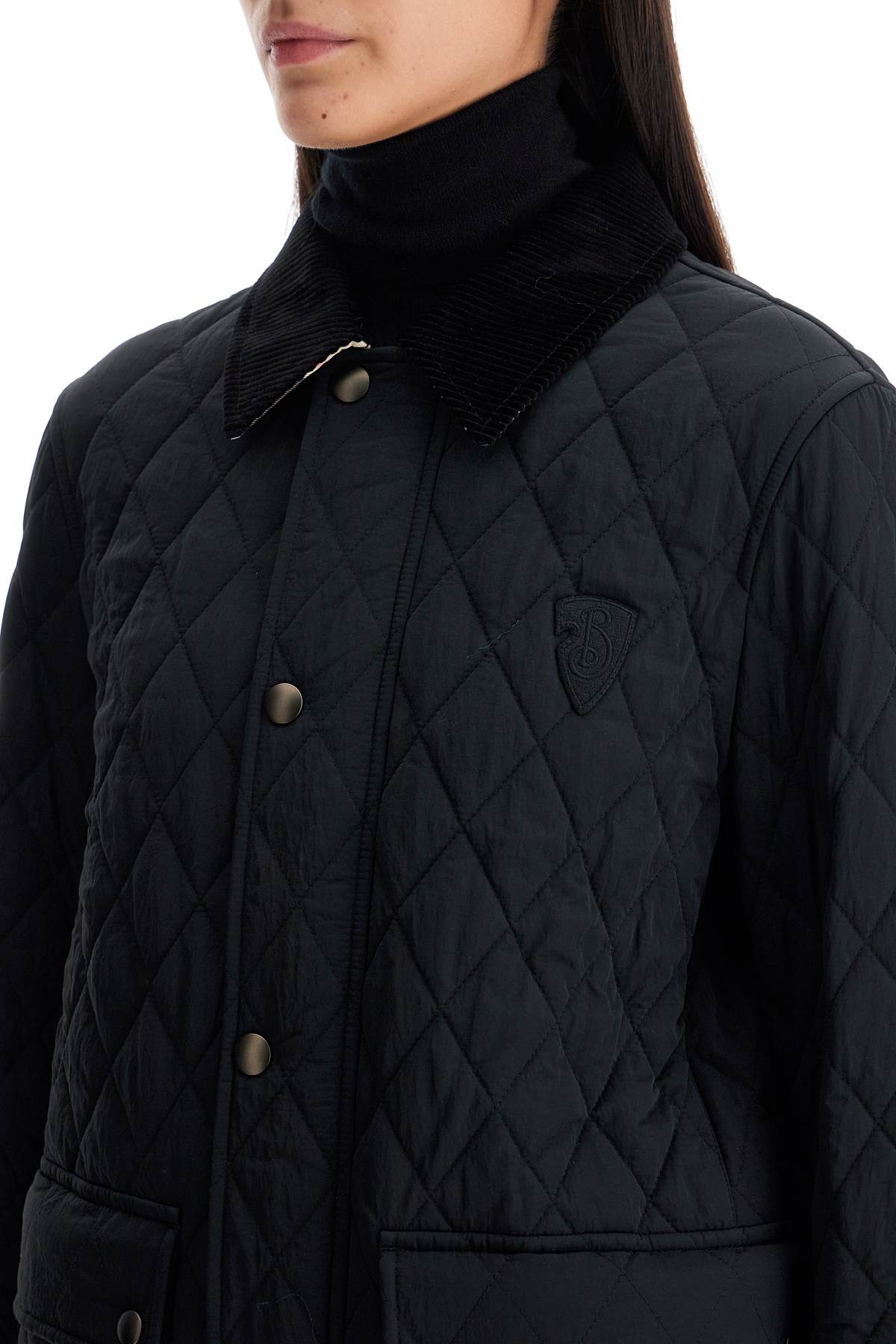 Quilted B Shield Jacket  - Black