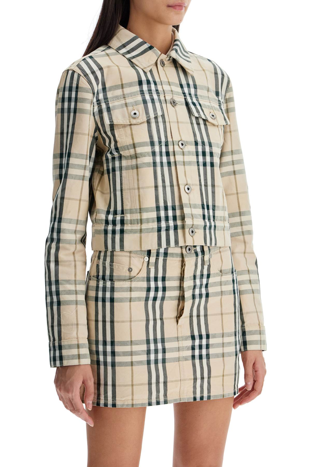 Cropped Checkered Jacket For  - Neutro