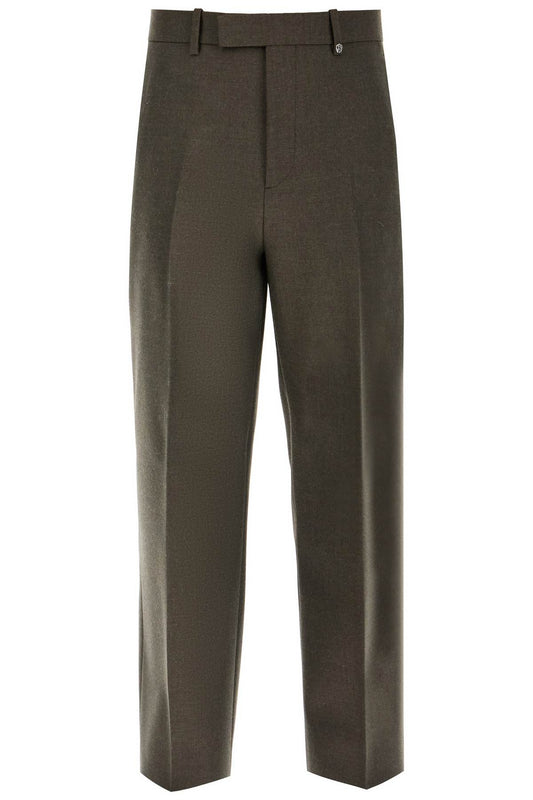 Wool Twill Trousers In Eight  - Khaki