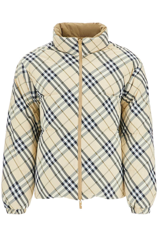 Short Reversible Down Jacket  - Beige