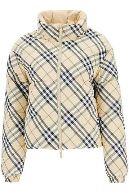 Short Reversible Down Jacket  - Beige