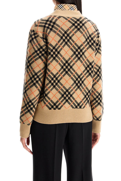 Ered Cashmere Boxy Cardigan With  - Beige