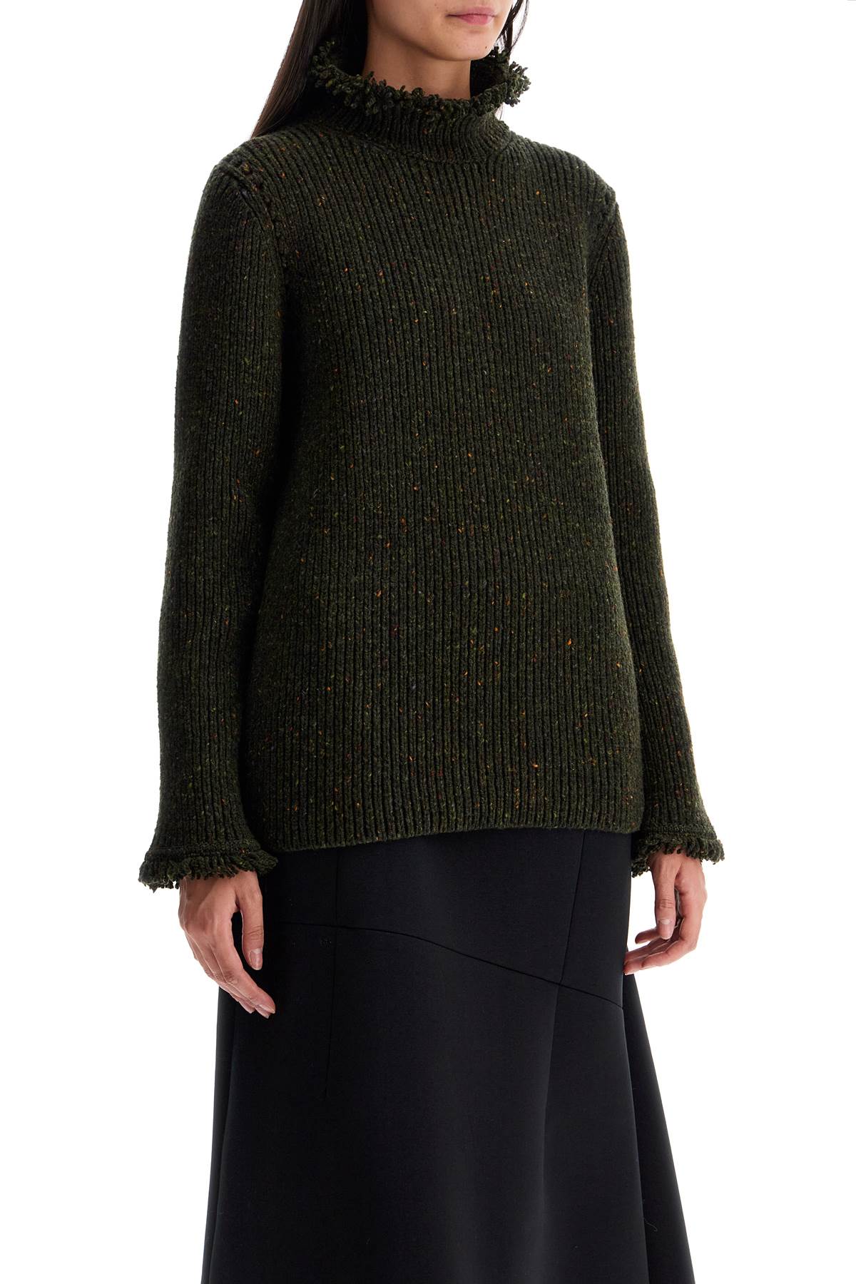 Fringe Sweater With T  - Green