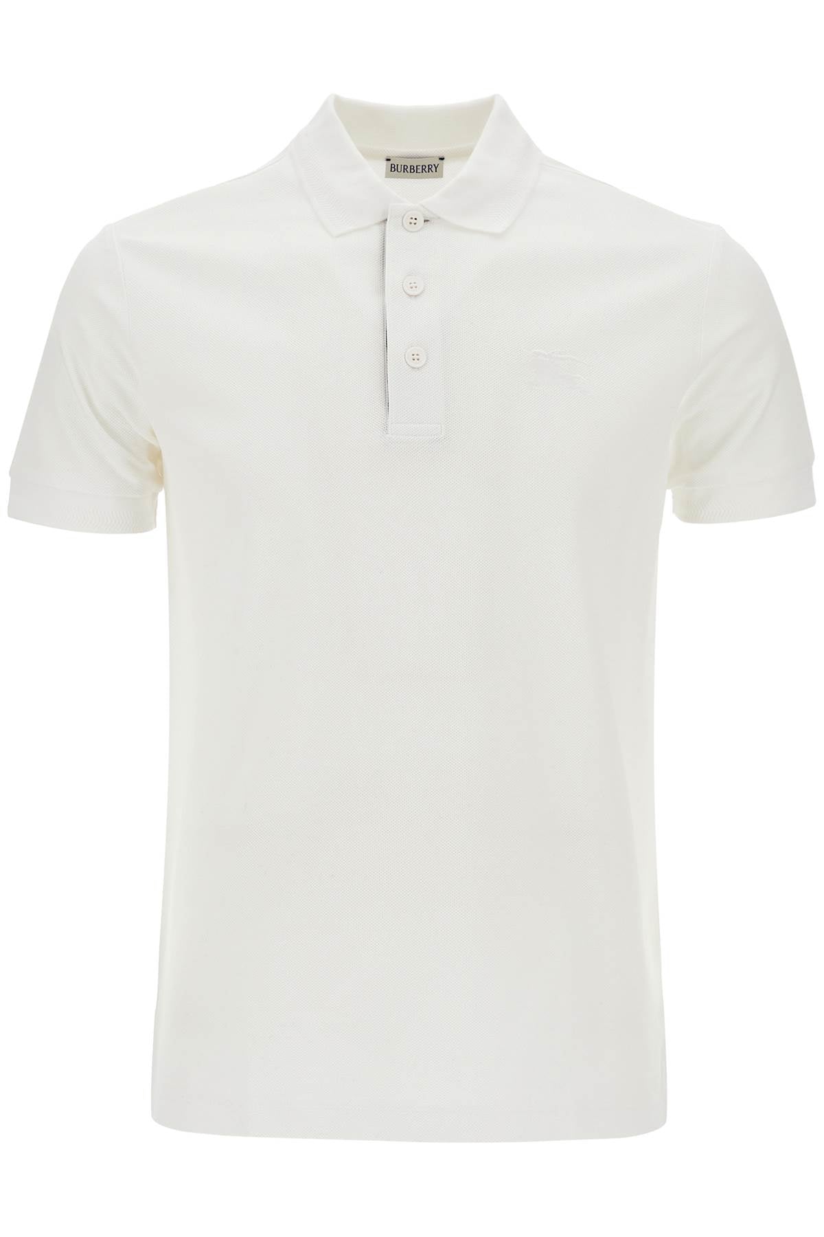 White Cotton Polo With Embroidered Logo  - White