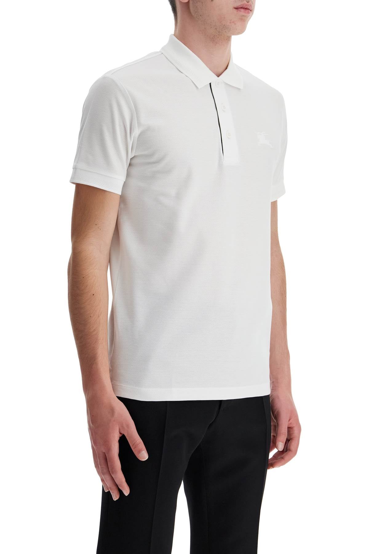 White Cotton Polo With Embroidered Logo  - White