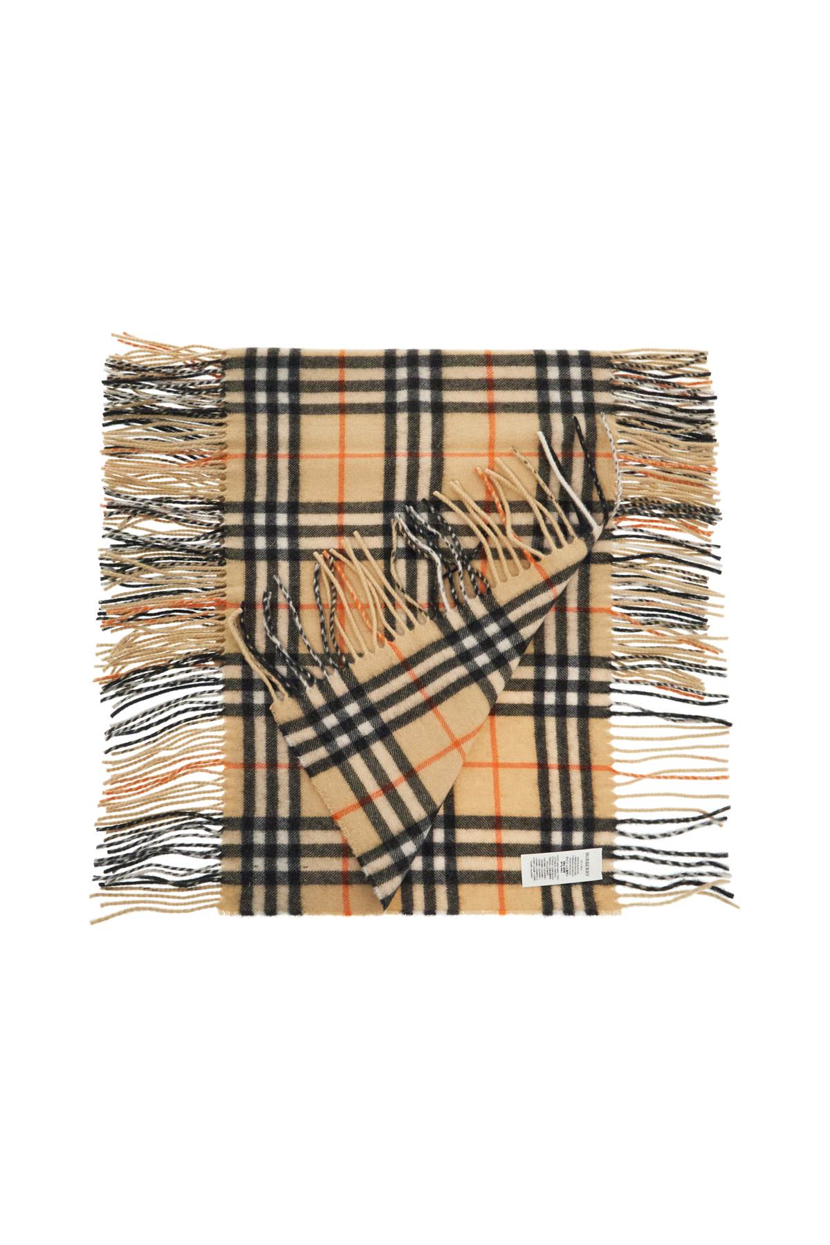 Unisex Burberry Check Cashmere Scar  - Beige