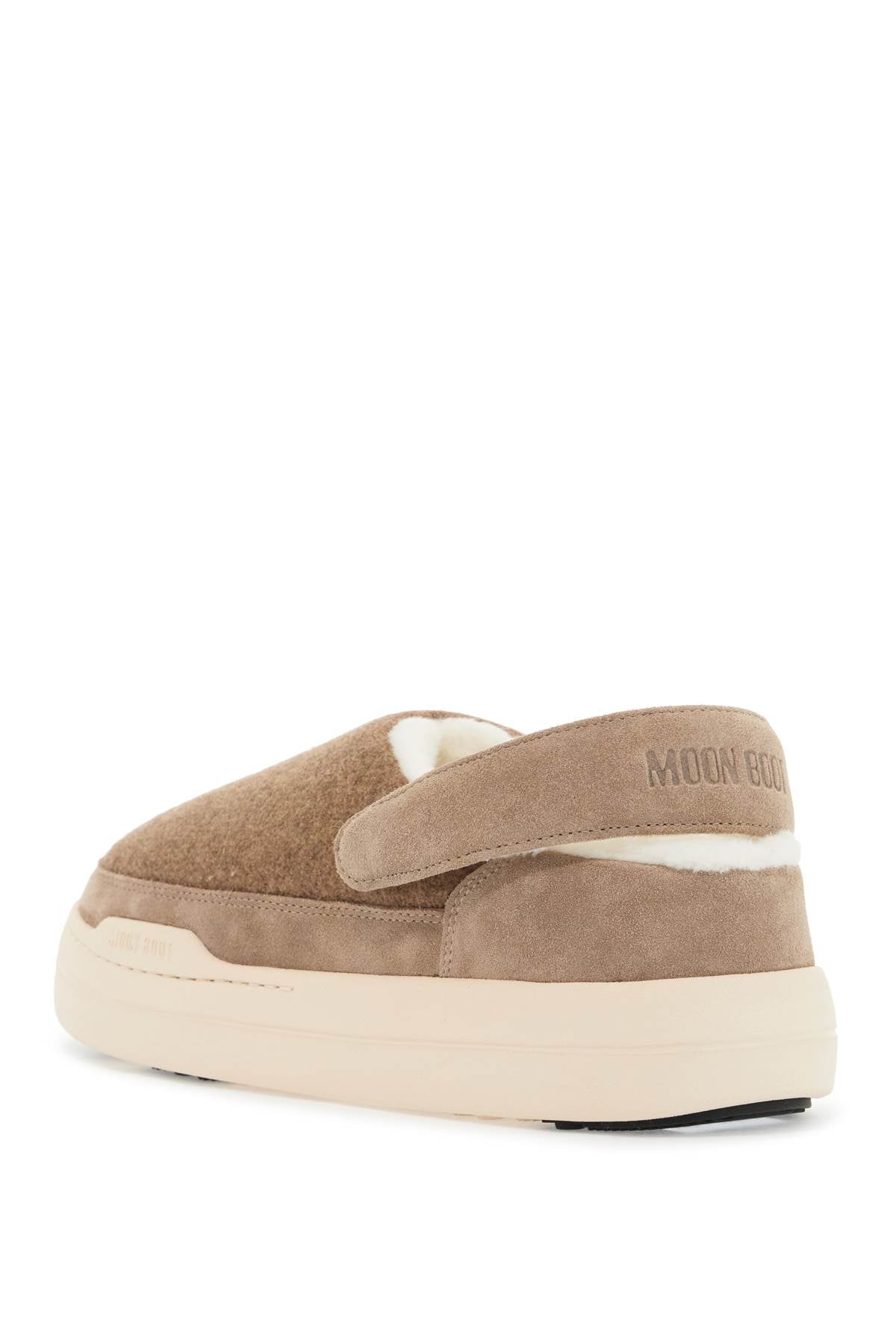 Felt And Suede Park Clogs  - Brown