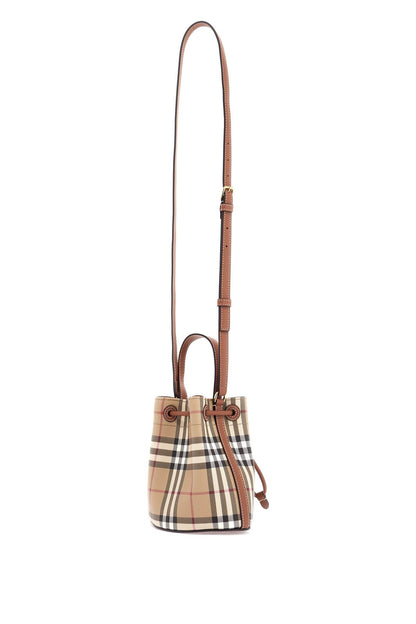 Ered\n\ncheckered Mini Bucket Bag  - Beige