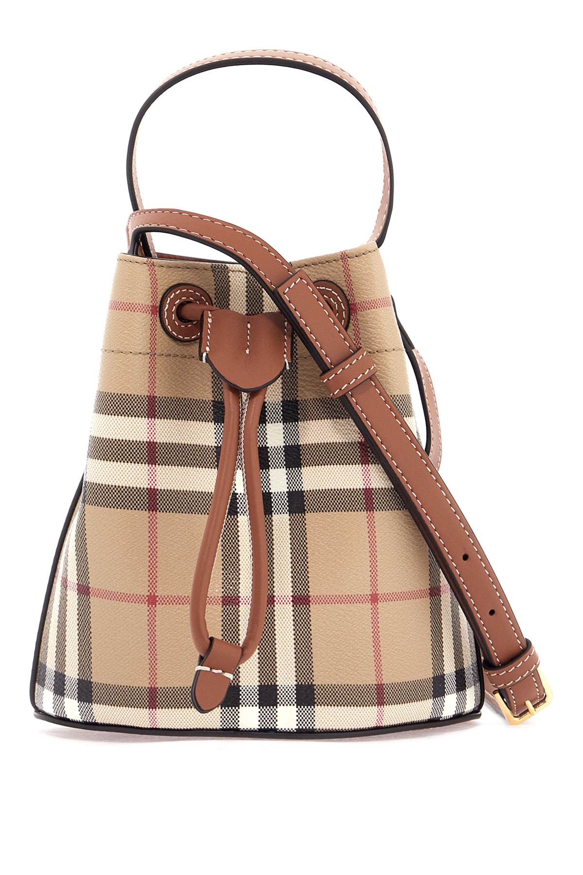 Ered\n\ncheckered Mini Bucket Bag  - Beige