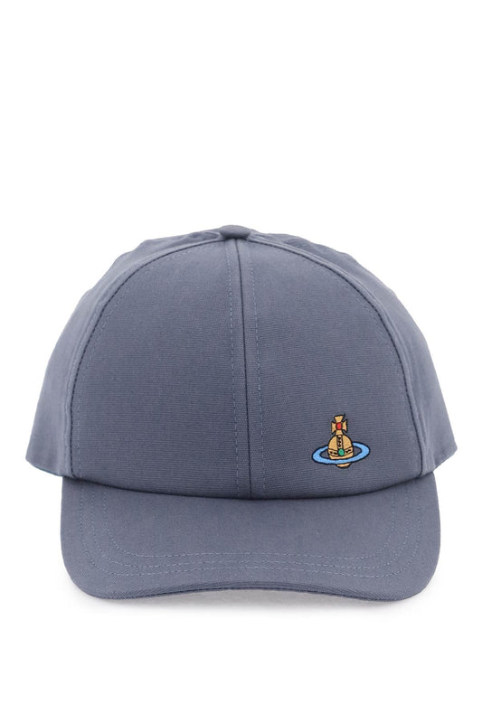 Uni Colour Baseball Cap With Orb Embroidery  - Blue