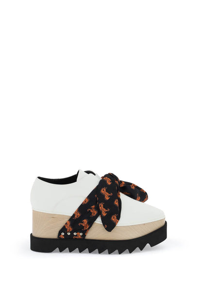 Platform Elyse Loafers Eith Printed Band  - Bianco