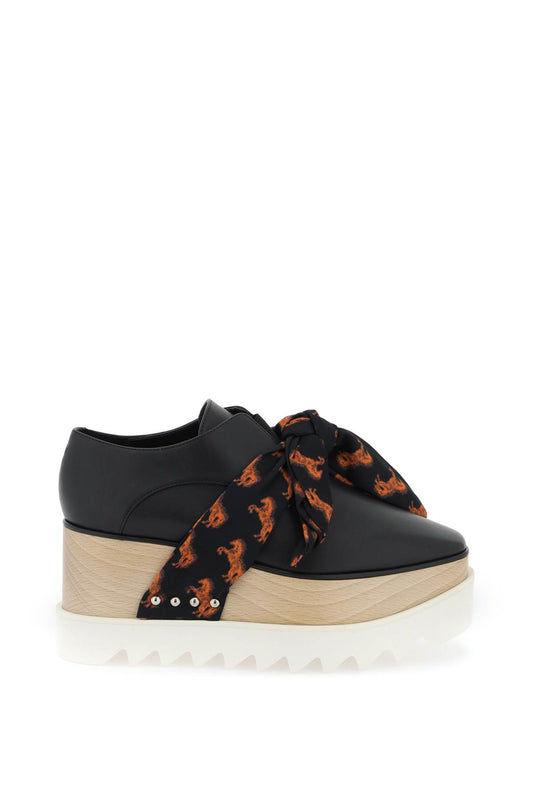 Platform Elyse Loafers Eith Printed Band  - Nero