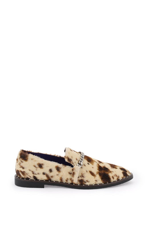 Falabella Loafers In Appaloosa-printed Velvet  - Beige