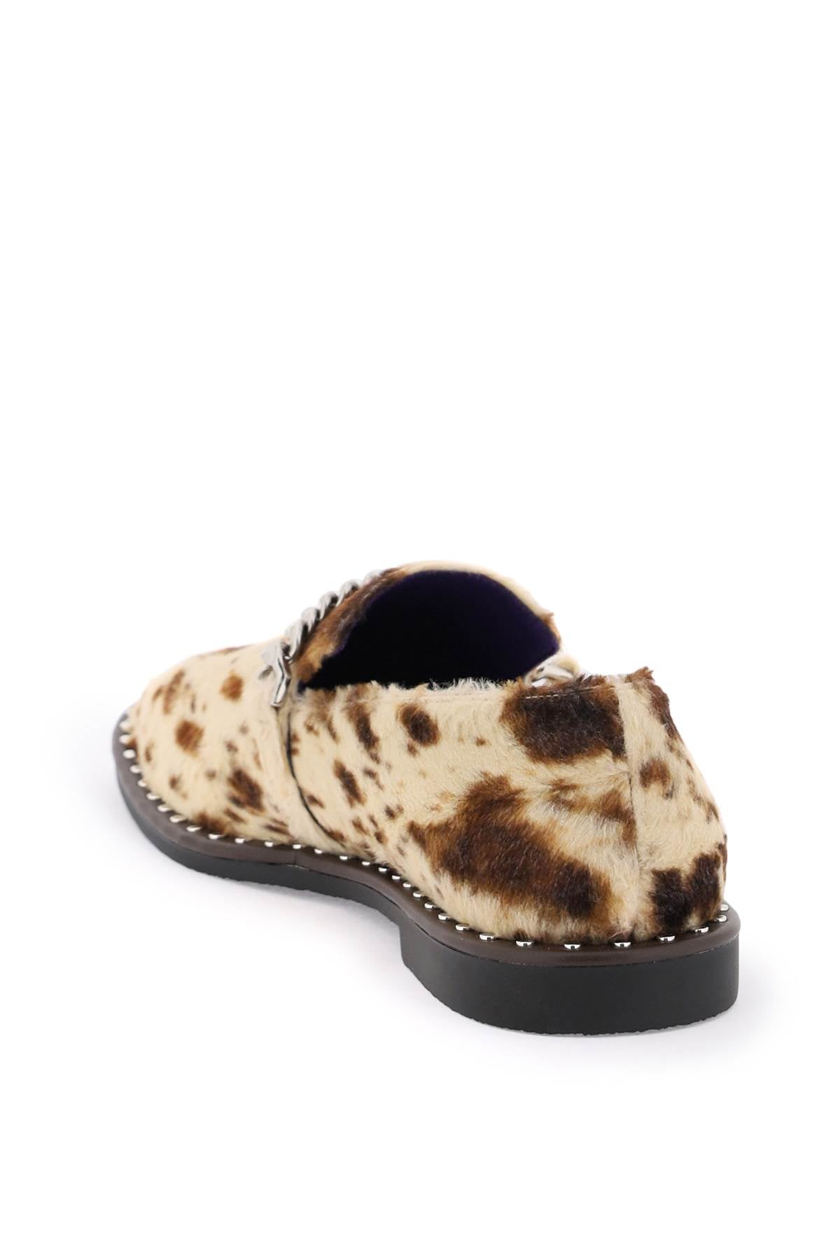 Falabella Loafers In Appaloosa-printed Velvet  - Beige