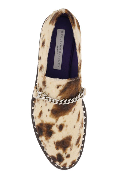 Falabella Loafers In Appaloosa-printed Velvet  - Beige