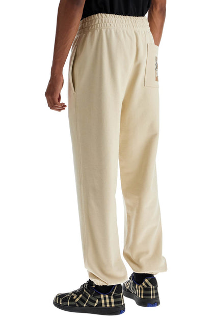 Joggers With Patch Logo  - Beige