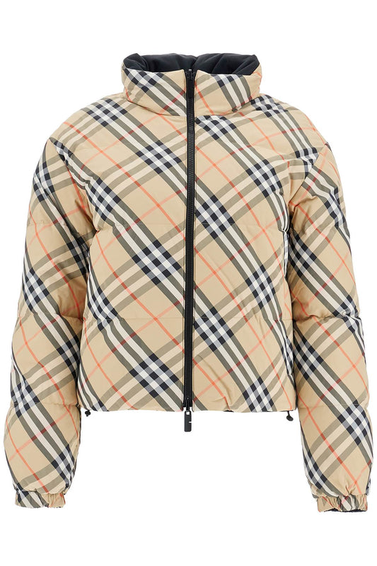 Short Reversible Down Jacket  - Beige