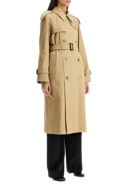 Double-breasted Trench Coat With  - Beige