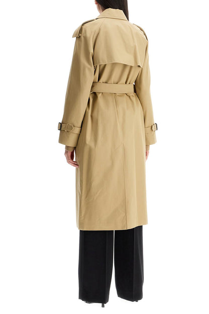 Double-breasted Trench Coat With  - Beige