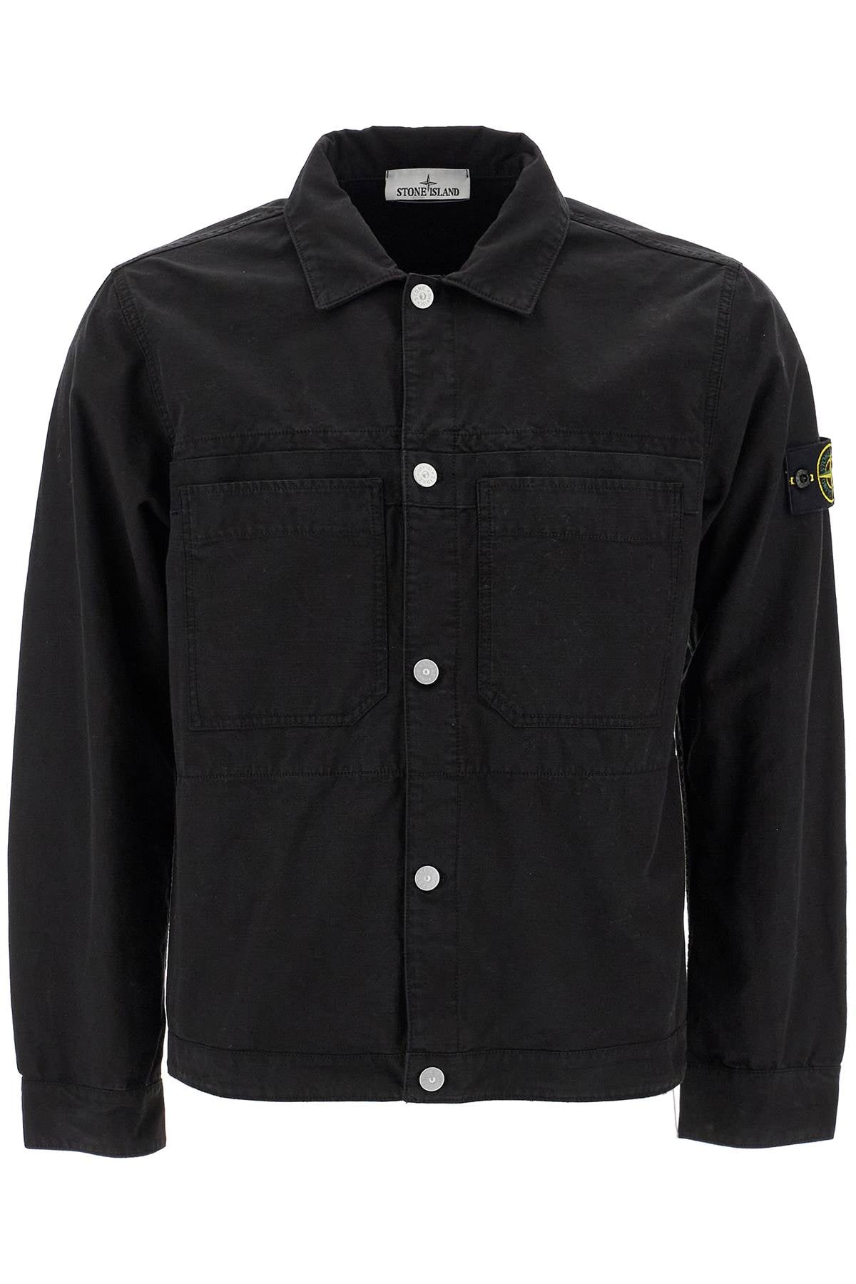 Cotton Ripstop Overshirt  - Black