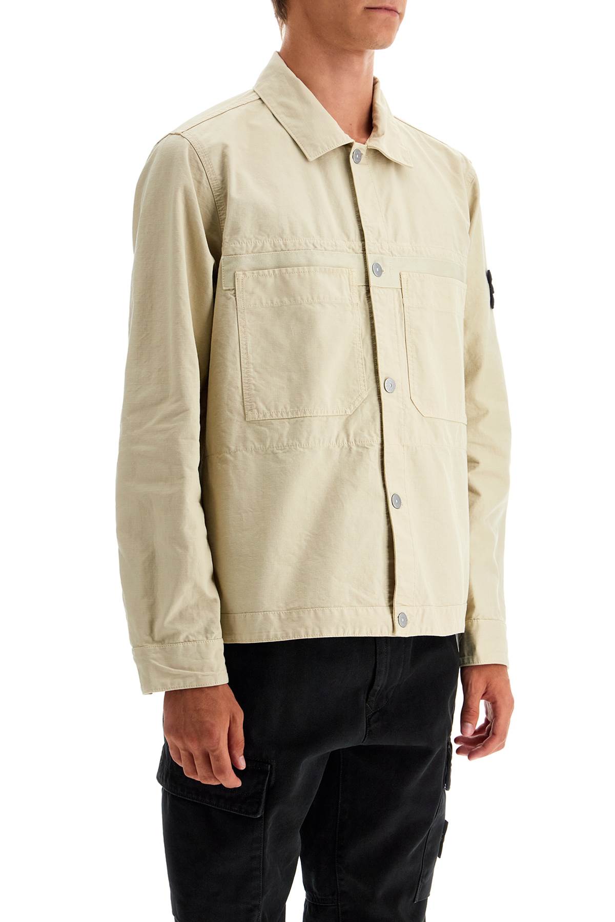 Cotton Ripstop Overshirt  - Neutro