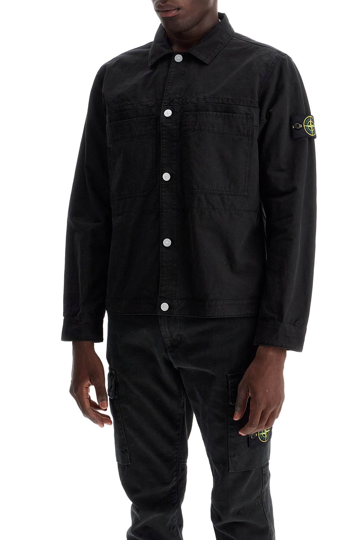 Cotton Ripstop Overshirt  - Black