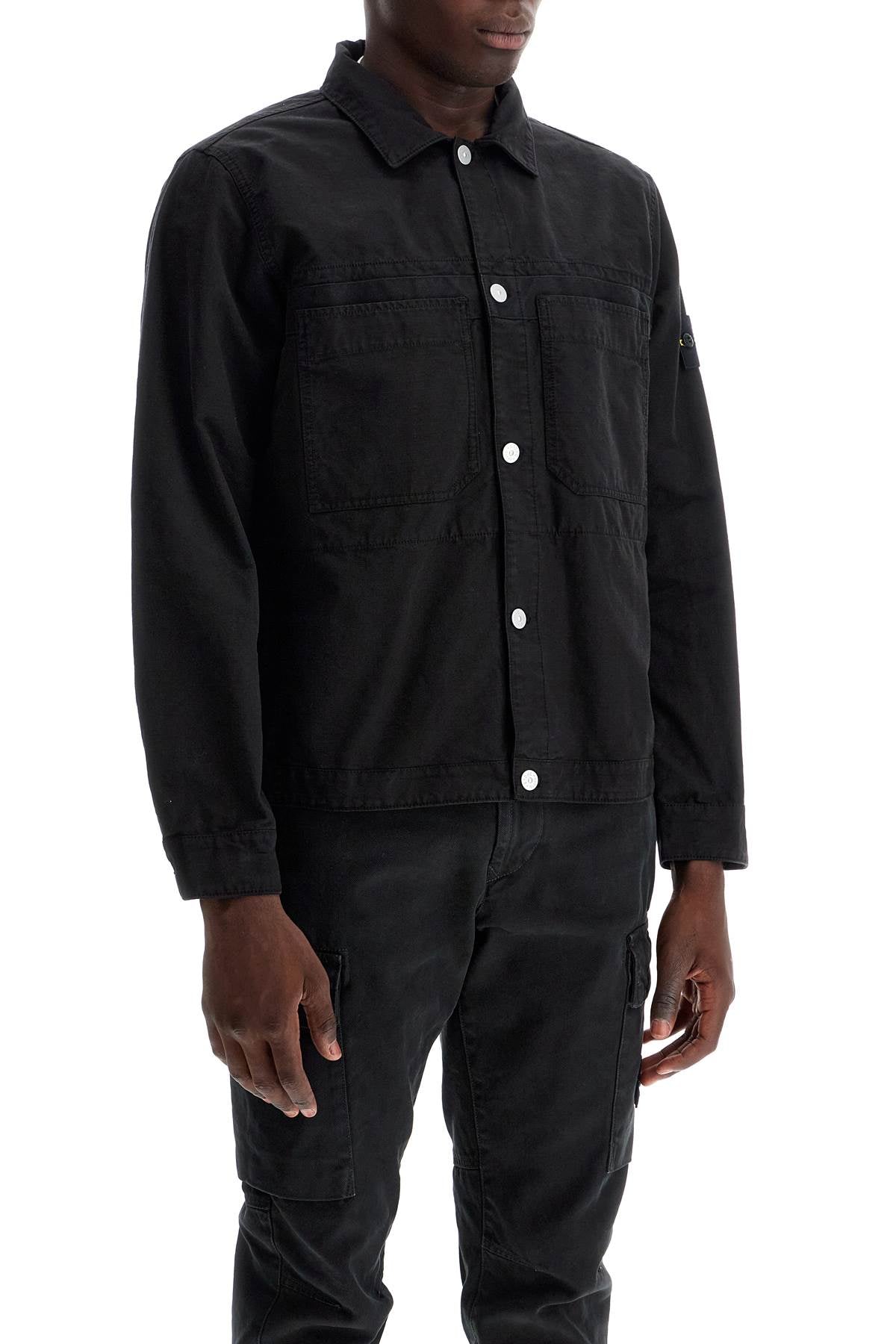 Cotton Ripstop Overshirt  - Black