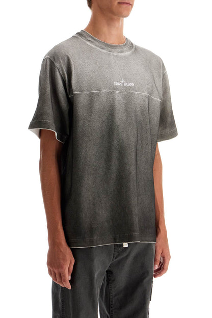 Cotton Blend Gradient T-shirt  - Grey