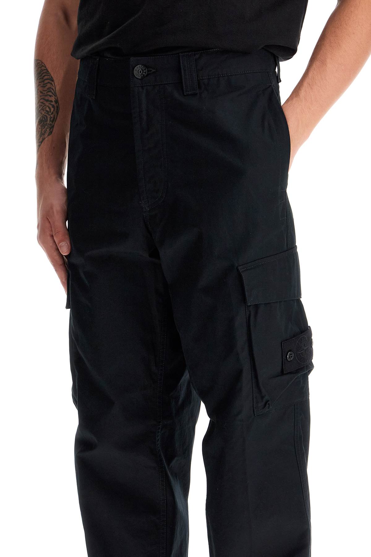 "cotton Ghost Cargo Pants For Men  - Black