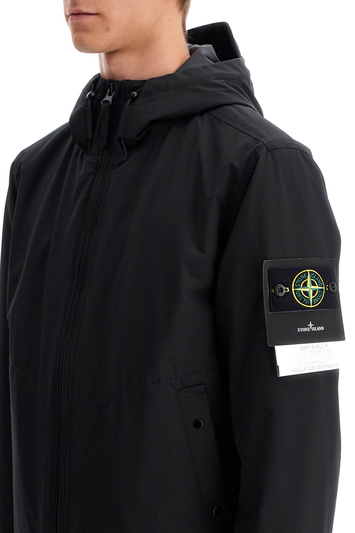 Light Soft Shell-r Hooded Jacket  - Black