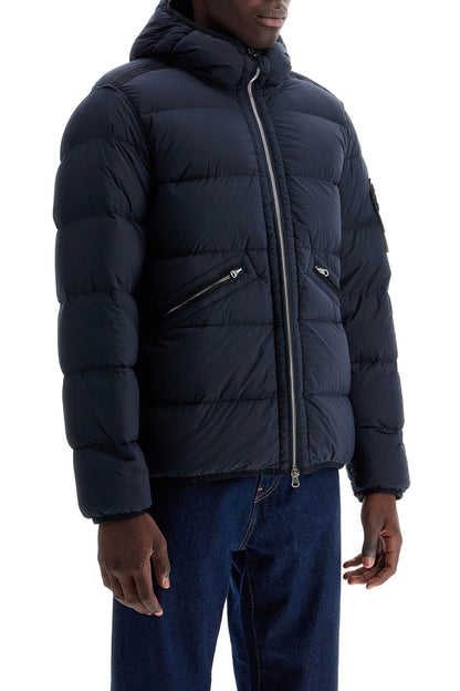 Hooded Puffer Jacket In Seamless Tunnel Nylon  - Blue