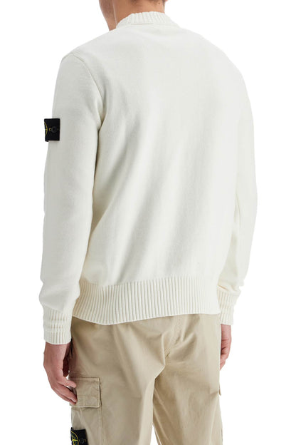 Cotton Stretch Pullover Sweater  - White