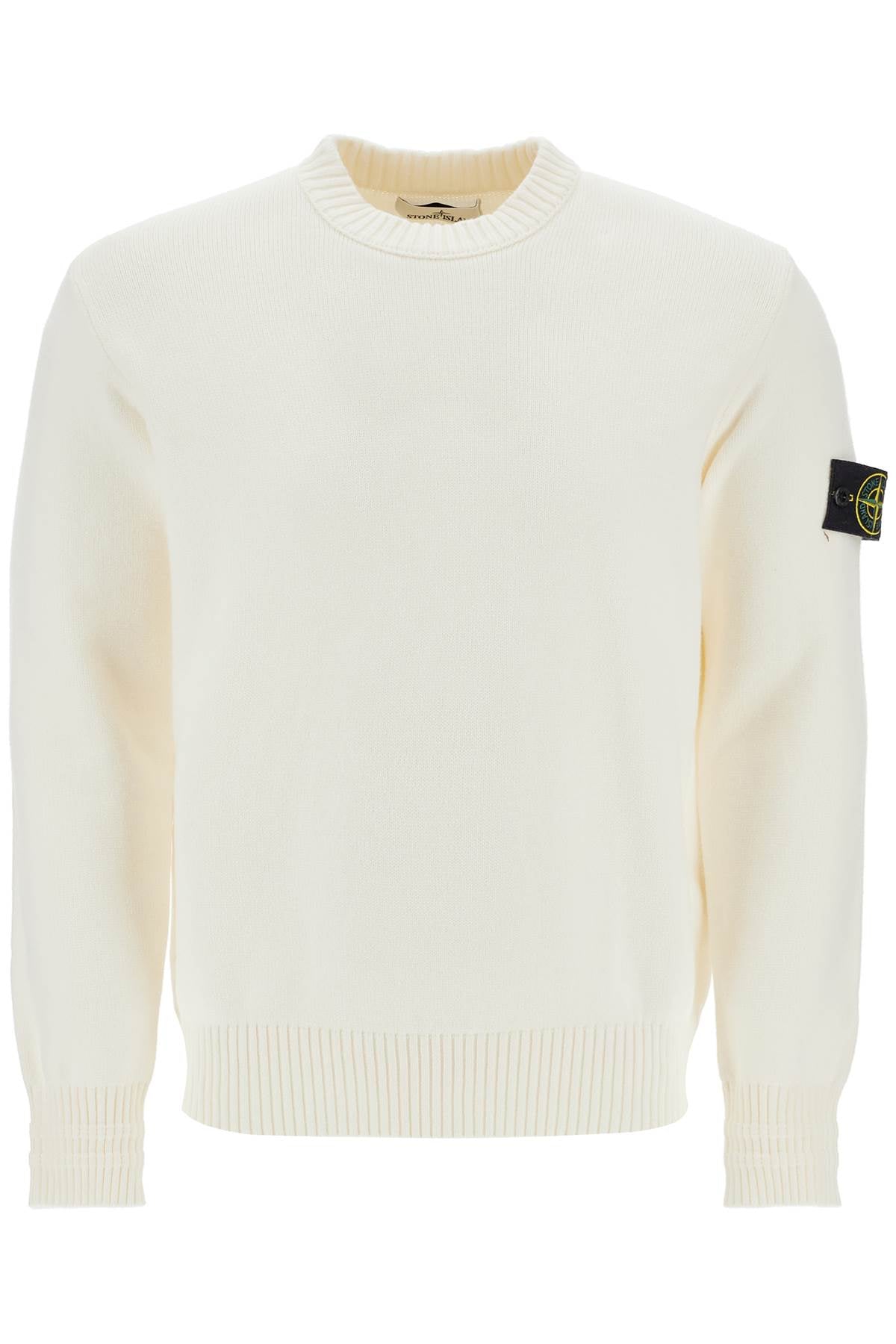 Cotton Stretch Pullover Sweater  - White