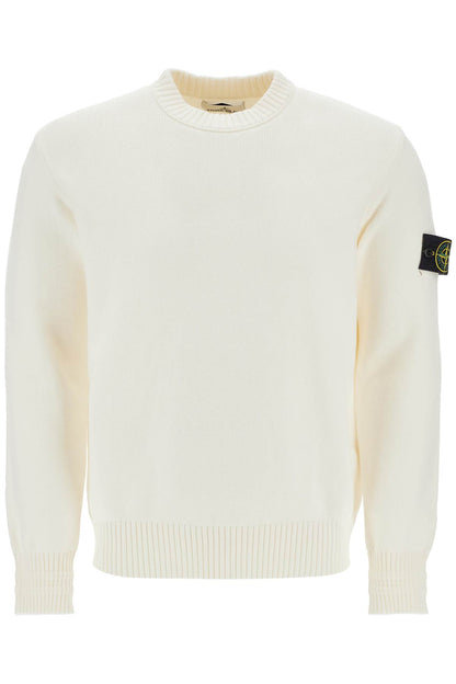 Cotton Stretch Pullover Sweater  - White