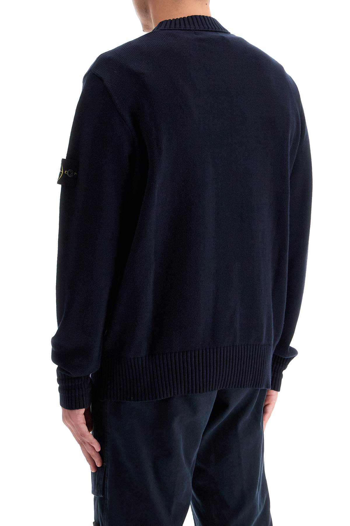 Cotton Stretch Pullover Sweater  - Blue