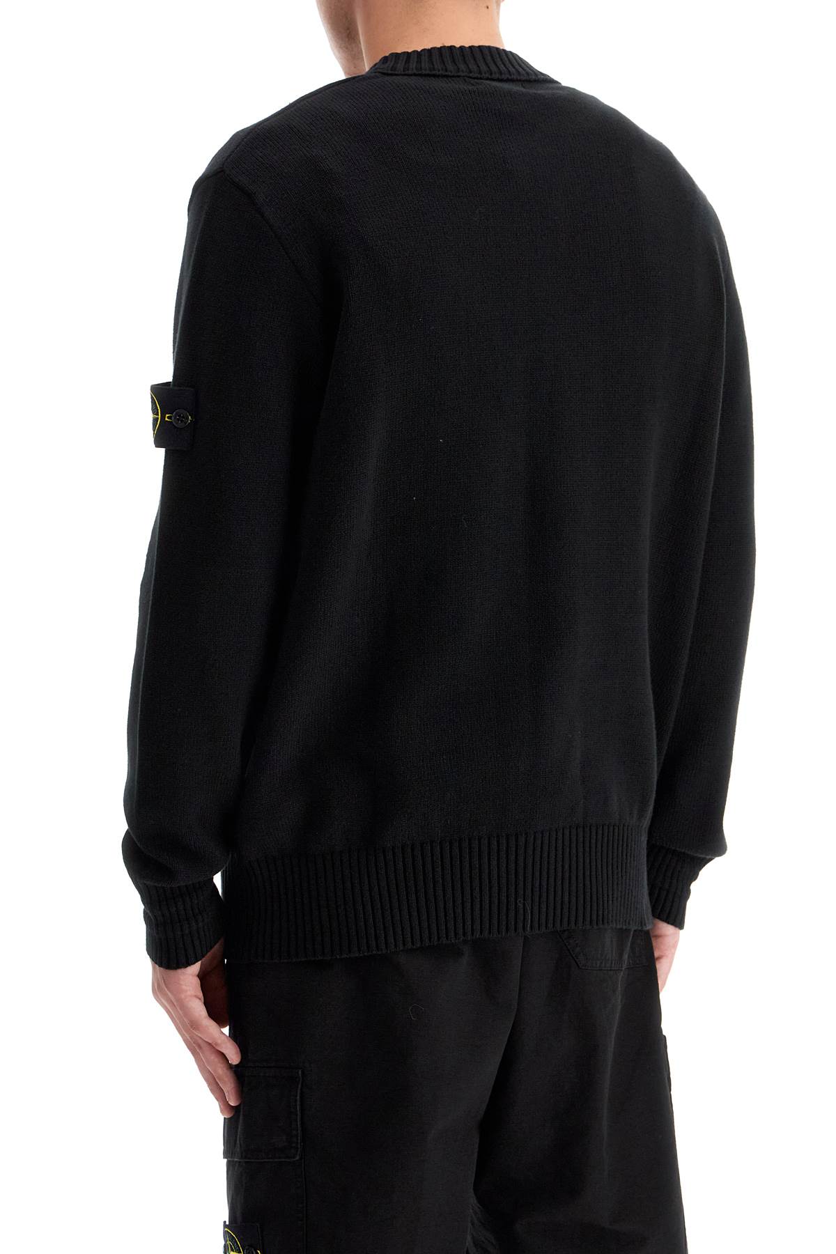 Cotton Stretch Pullover Sweater  - Black