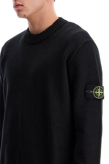 Cotton Stretch Pullover Sweater  - Black