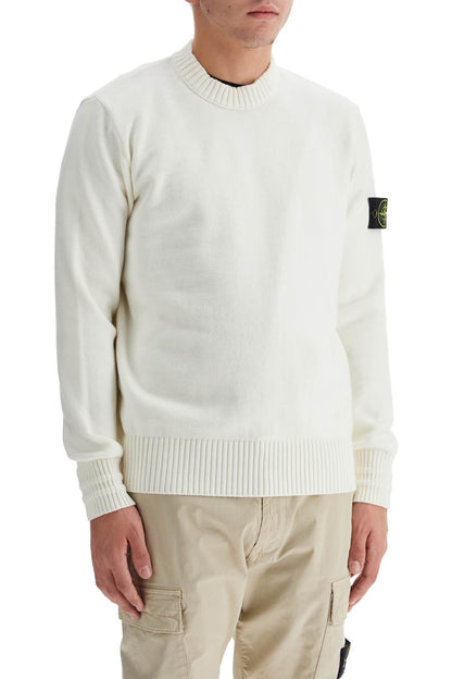 Cotton Stretch Pullover Sweater  - White