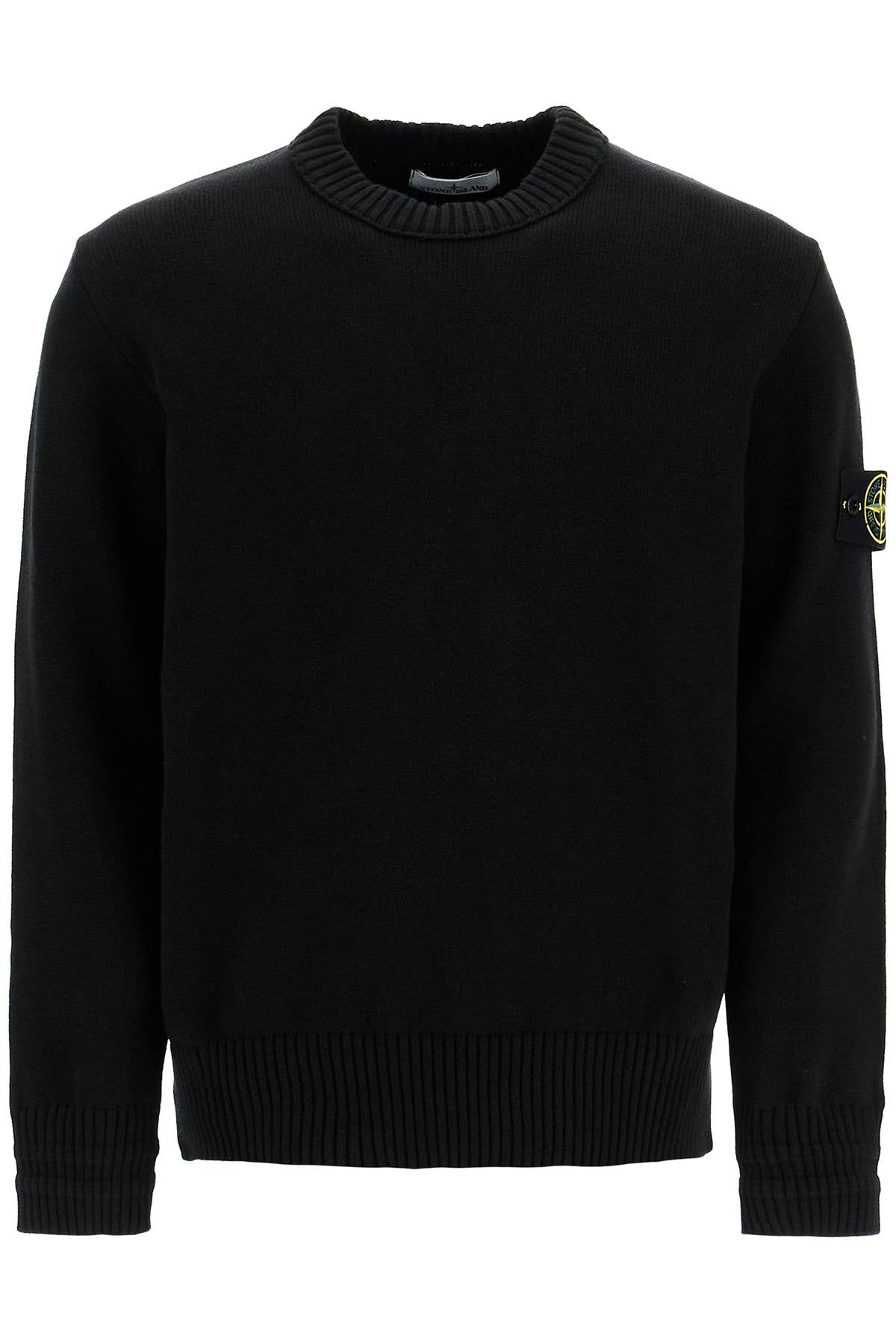 Cotton Stretch Pullover Sweater  - Black